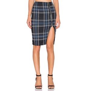 Bishop + Young Plaid Pencil Skirt w/Slit